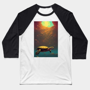 Sunlit Sea Cave Baseball T-Shirt